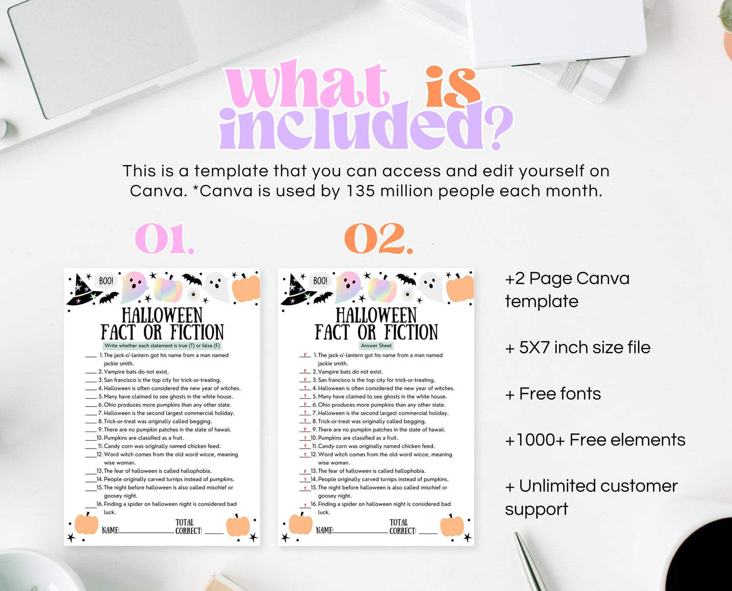 Halloween Fact Or Fiction Game Template, Halloween True Or False, Halloween Party Game, Printable Halloween Family Game, Instant Download