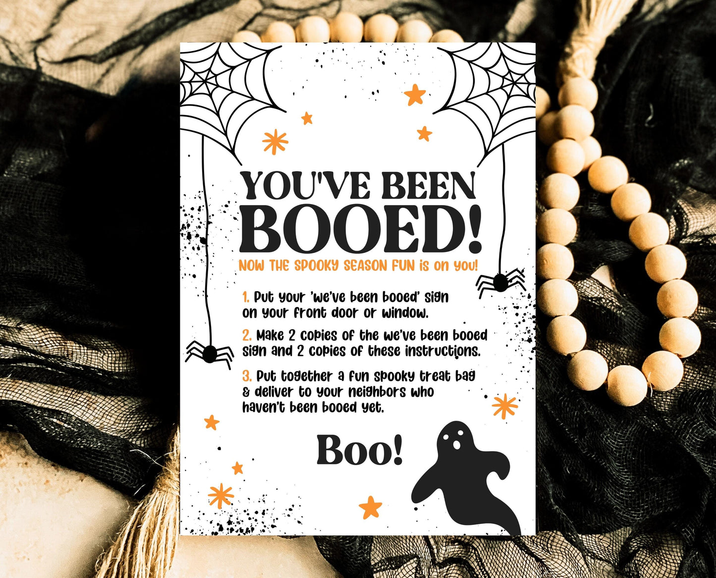 Editable You've Been Booed! Card, Halloween Printable For Friend, You've Been BOOed, Halloween Invitations, Halloween Funny Card