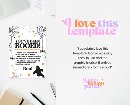 Editable You've Been Booed! Card, Halloween Printable For Friend, You've Been BOOed, Halloween Invitations, Halloween Funny Card