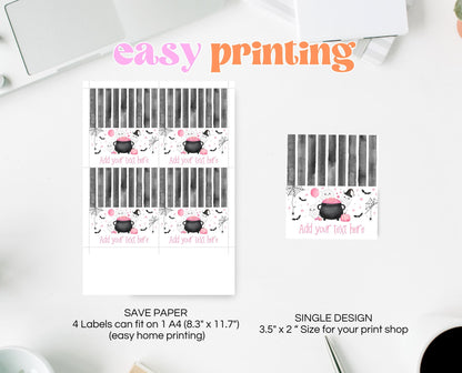 Editable A Little Boo Is Almost Due Baby Shower Food Label, Pink Girl Baby Shower Tent Cards, Halloween Baby Shower Food Cards, HBSC08