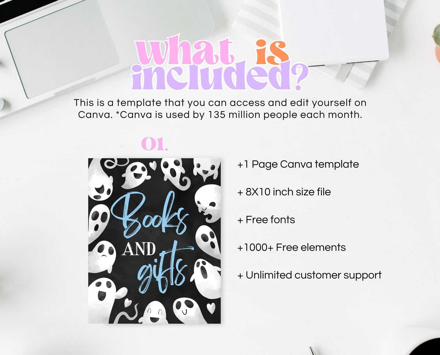 Books And Gifts Sign Halloween Baby Shower, Halloween Baby Shower Sign, Printable Halloween Sign, Blue Boy Halloween Baby Shower, HBSC03