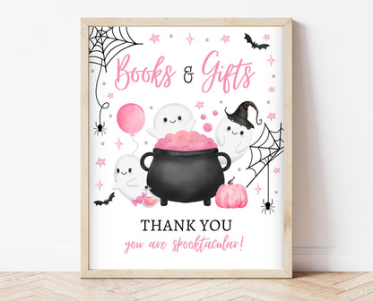 Books And Gifts Sign Halloween Baby Shower, Halloween Baby Shower Gift Sign, Printable, A Little Boo Is Almost Due Baby Shower, HBSC08