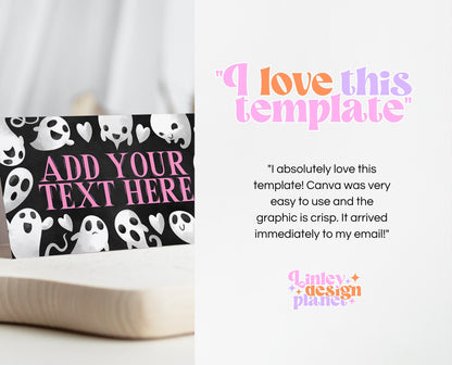 Editable Halloween Baby Shower Food Label, Pink Girl Halloween Baby Shower Tent Cards, A Little Boo Is Almost Due Baby Shower, HBSC04