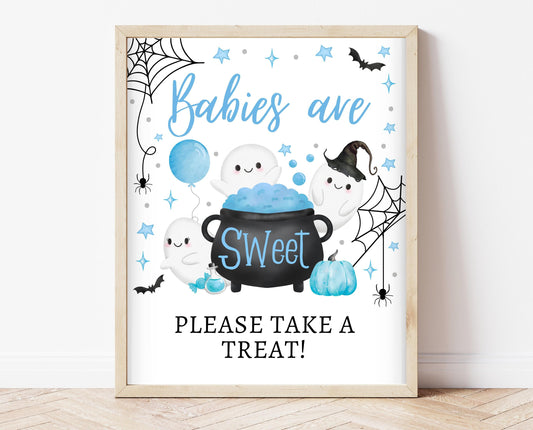 Babies Are Sweet Sign Halloween Baby Shower, Halloween Favors Sign, Printable Halloween Sign, A Little Boo Is Almost Due Baby Shower, HBSC09