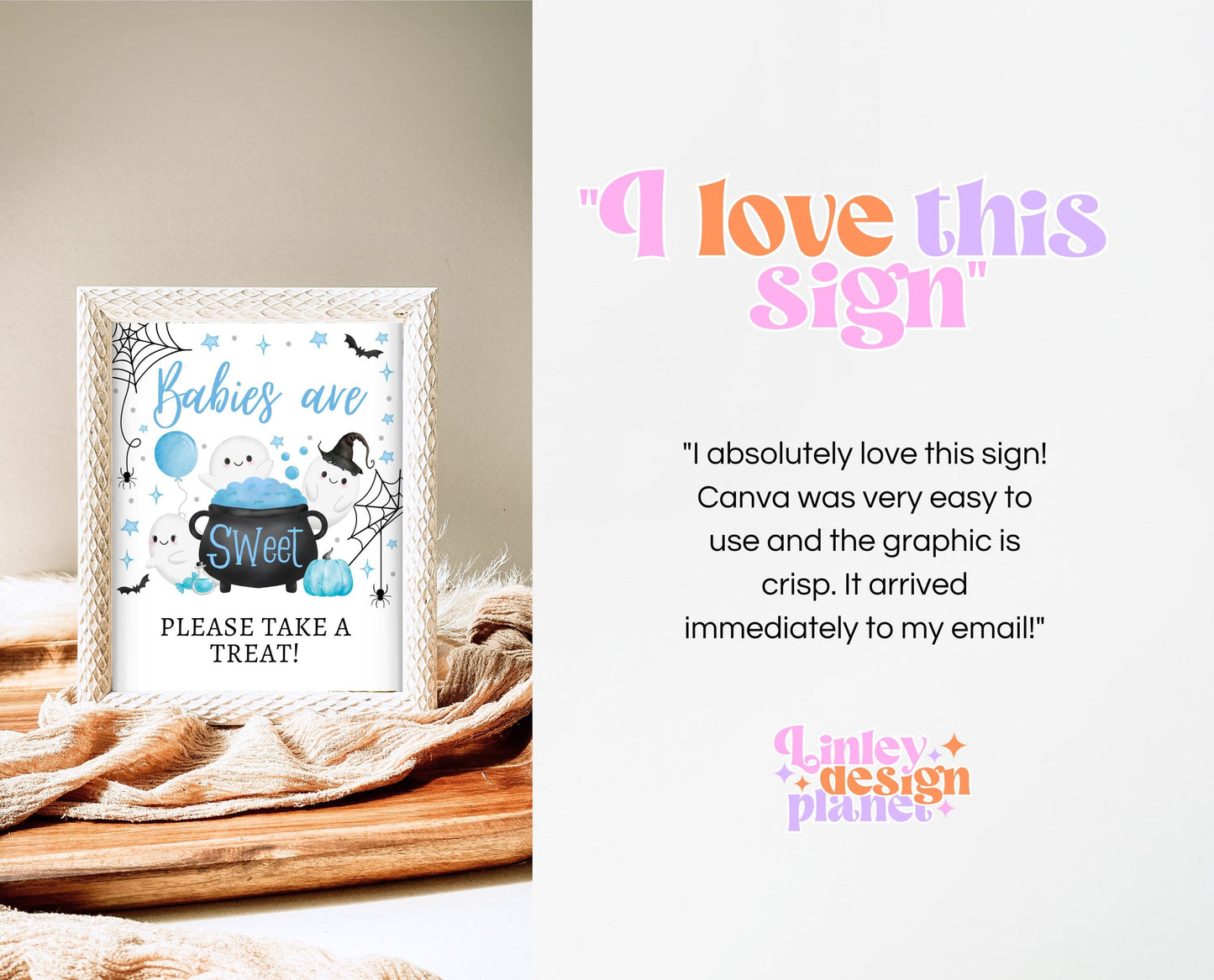 Babies Are Sweet Sign Halloween Baby Shower, Halloween Favors Sign, Printable Halloween Sign, A Little Boo Is Almost Due Baby Shower, HBSC09