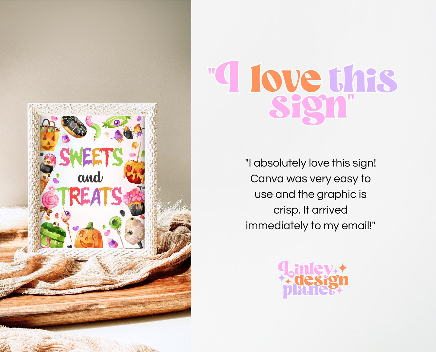 Sweets And Treats Sign Halloween Candy Birthday, Halloween Sign, Spooky Party Sign, Sweets And Candy Halloween Decor, Printable, CHBP01