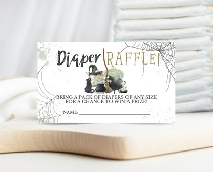 Halloween Diaper Raffle Ticket, Halloween A Baby Is Brewing Baby Shower Game, Halloween Diaper Raffle, Neutral Halloween Baby Shower, HBSC05