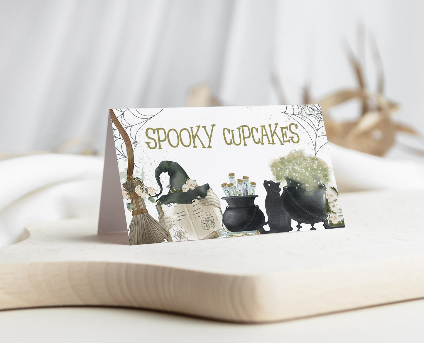 Editable Halloween Food Label, Halloween A Baby Is Brewing Baby Shower Food Label, Halloween Tent Cards, Boy Halloween Baby Shower, HBSC05