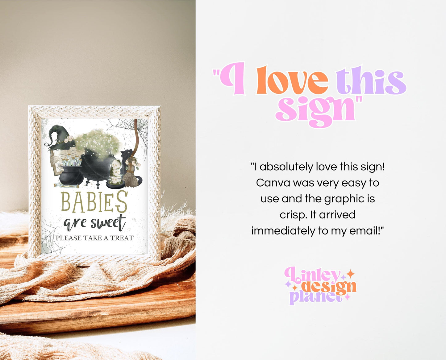 Babies Are Sweet Sign Halloween Baby Shower, Halloween Baby Shower Sign, Printable Halloween Sign, A Baby Is Brewing Baby Shower, HBSC05