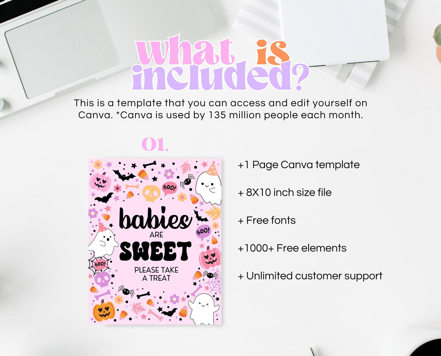 Babies Are Sweet Sign Halloween Baby Shower, Halloween Favors Sign, Printable Halloween Sign, A Little Boo Is Almost Due Baby Shower, HBSC07