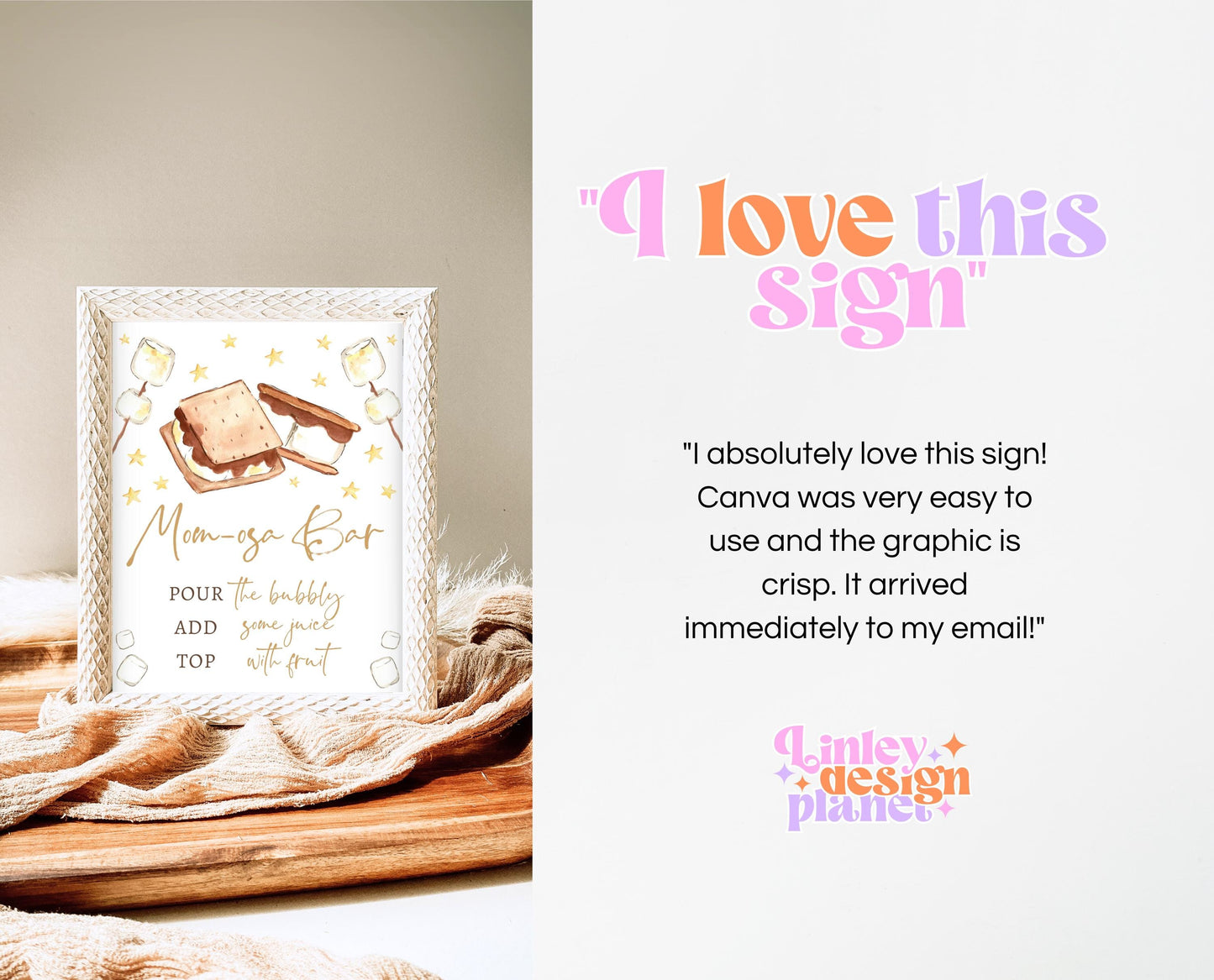 Momosa Bar Sign S'more to Love Baby Shower, S'mores Baby Shower Mimosa Bar Sign, Fall S'more Fun Baby Shower Decor, Mimosa Sign, FPBS05