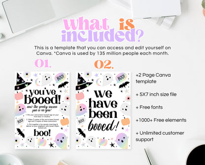 Editable You've Been Booed! Card, Halloween Printable For Friend, You've Been BOOed, Halloween Invitations, Halloween Funny Card