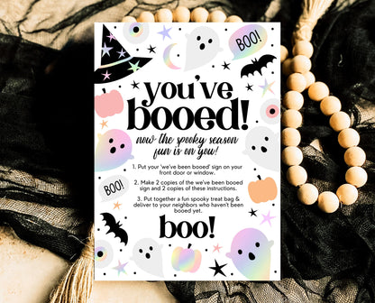 Editable You've Been Booed! Card, Halloween Printable For Friend, You've Been BOOed, Halloween Invitations, Halloween Funny Card