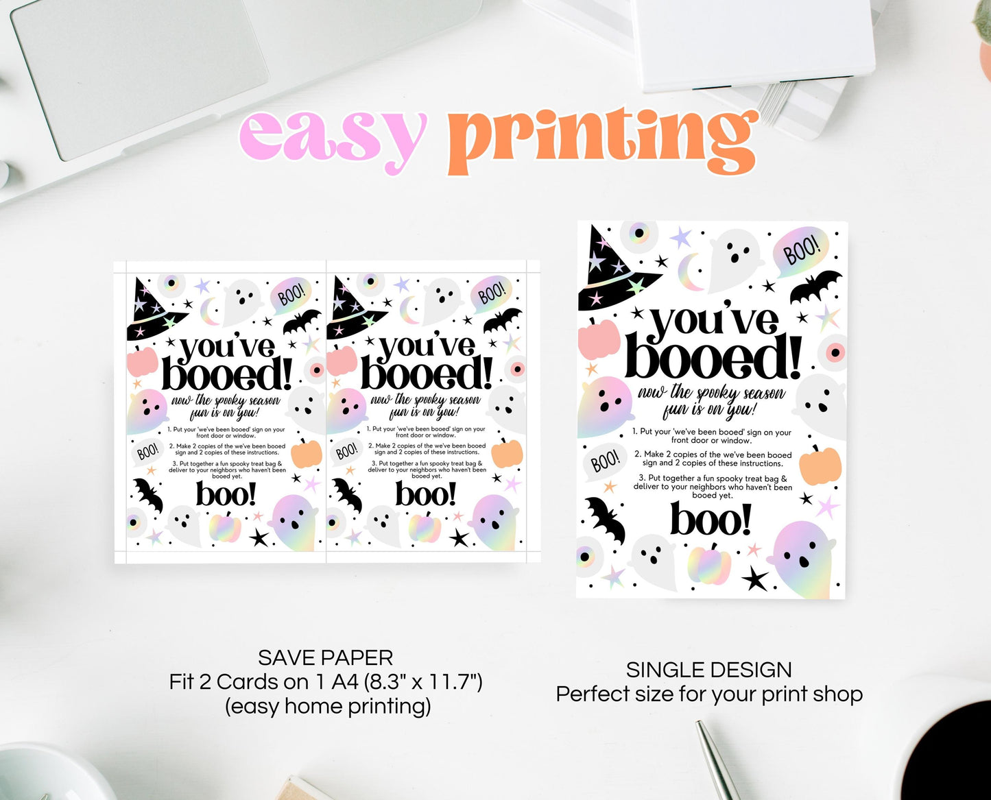 Editable You've Been Booed! Card, Halloween Printable For Friend, You've Been BOOed, Halloween Invitations, Halloween Funny Card