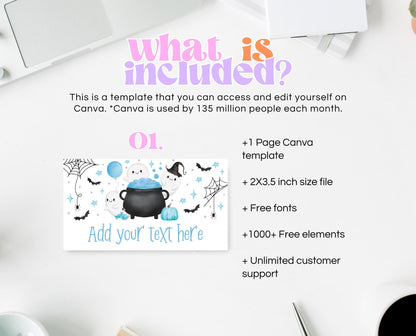 Editable A Little Boo Is Almost Due Baby Shower Food Label, Blue Boy Baby Shower Tent Cards, Halloween Boy Baby Shower Food Cards, HBSC09