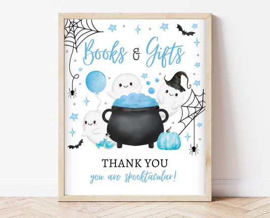 Books And Gifts Sign Halloween Baby Shower, Halloween Baby Shower Gift Sign, Printable, A Little Boo Is Almost Due Baby Shower, HBSC09