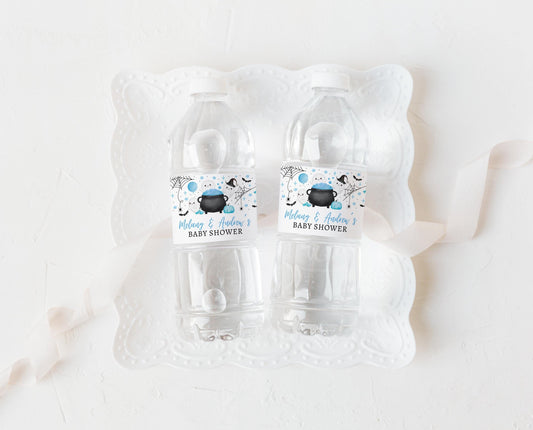 Editable A Little Boo Is Almost Due Baby Shower Water Bottle Label, Boy Baby Shower Labels, Halloween Baby Shower Bottle Sticker, HBSC09