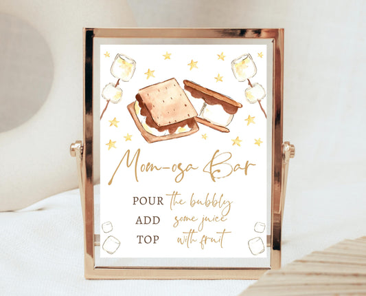 Momosa Bar Sign S'more to Love Baby Shower, S'mores Baby Shower Mimosa Bar Sign, Fall S'more Fun Baby Shower Decor, Mimosa Sign, FPBS05