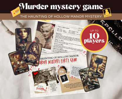 Printable Halloween Murder Mystery, Printable Halloween Game, Scary Party Games, Murder Mystery Games, Haunted House Games, Instant Download