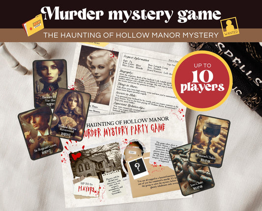 Printable Halloween Murder Mystery, Printable Halloween Game, Scary Party Games, Murder Mystery Games, Haunted House Games, Instant Download