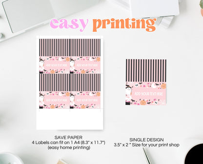 Editable Pink Halloween Food Label, Halloween Birthday Place Cards, Spooky Party Food Label, Halloween Tent Card Template, Printable, PHBP04