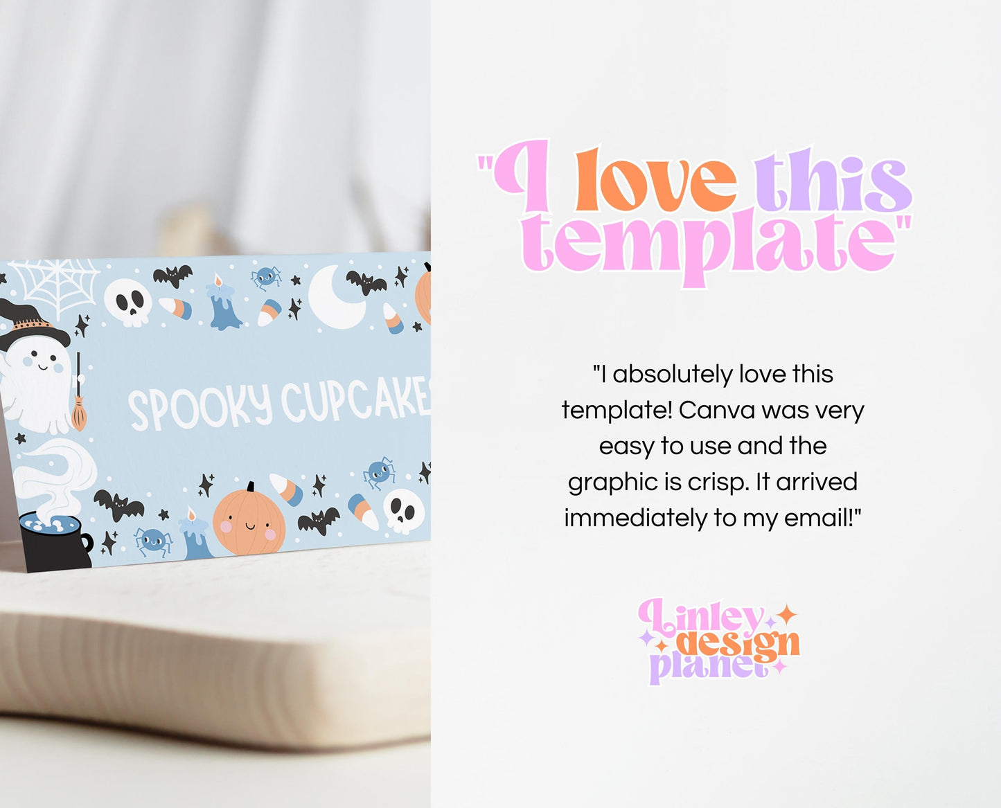 Editable Blue Halloween Food Label, Halloween Birthday Place Cards, Spooky Party Food Label, Halloween Tent Card Template, Printable, PHBP05