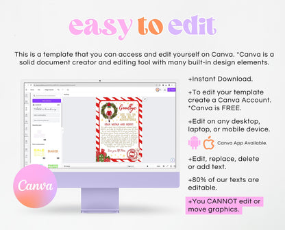 Editable Elf Goodbye Letter, Siblings Elf Letter, Christmas Elf Letter Farewell Letter, Printable Elf Goodbye Letter, Elf letter, CEC02