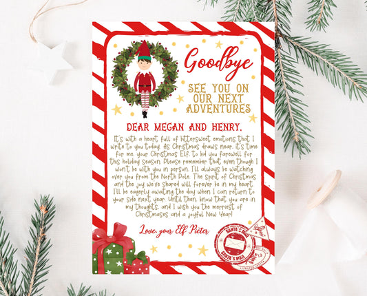Editable Elf Goodbye Letter, Siblings Elf Letter, Christmas Elf Letter Farewell Letter, Printable Elf Goodbye Letter, Elf letter, CEC02