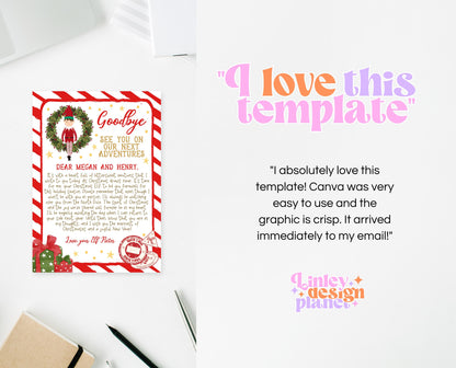 Editable Elf Goodbye Letter, Siblings Elf Letter, Christmas Elf Letter Farewell Letter, Printable Elf Goodbye Letter, Elf letter, CEC02