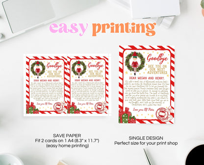 Editable Elf Goodbye Letter, Siblings Elf Letter, Christmas Elf Letter Farewell Letter, Printable Elf Goodbye Letter, Elf letter, CEC02