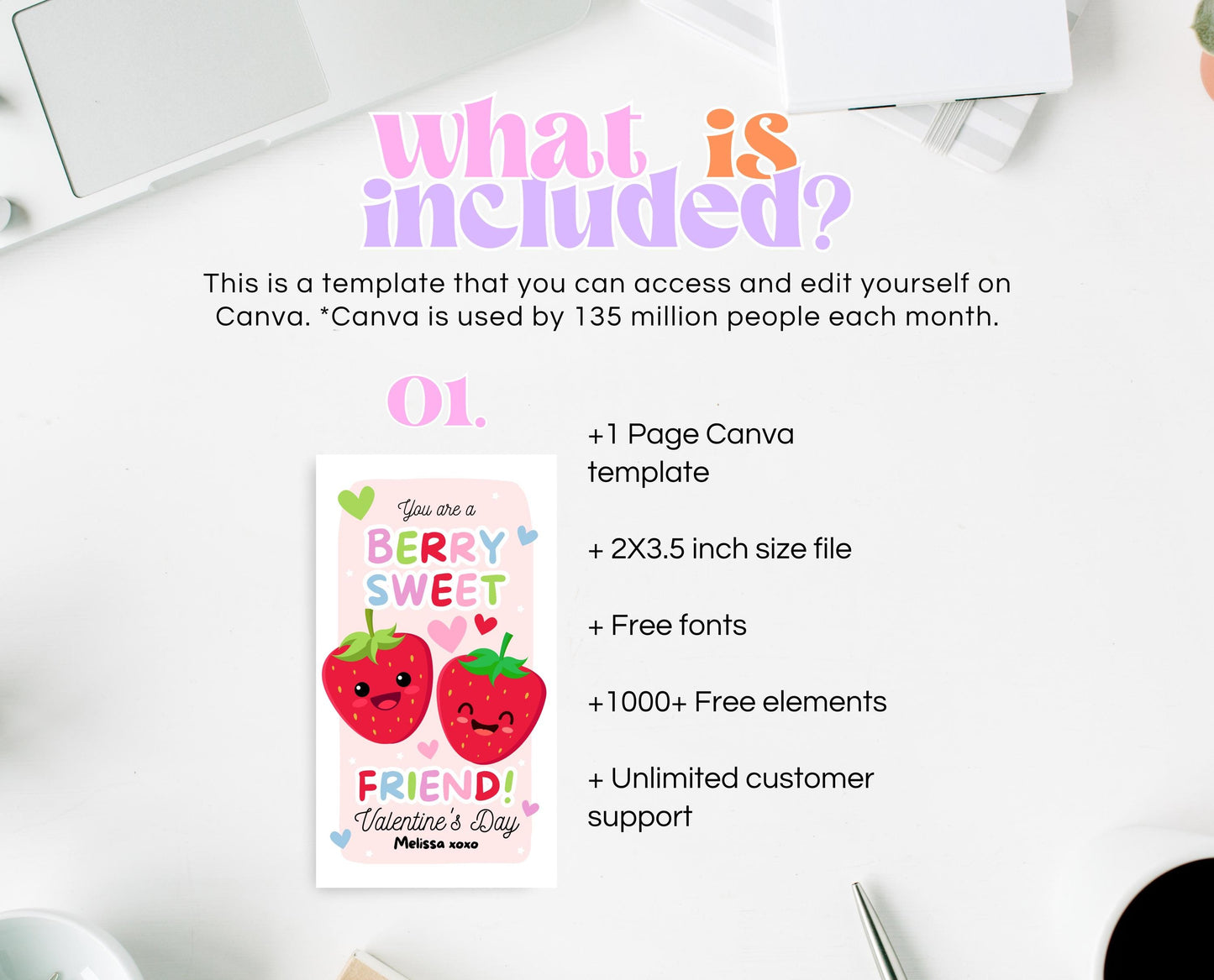 Editable Strawberry Valentines Gift Tag, Valentine You Are A Berry Sweet, Friend Tag Valentines, Fruit, Classroom Gift Tag, Instant Download
