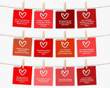 Couple Naughty Action Cards, Dirty Challenges Cards, Date Night Cards, Anniversary Gift, Valentines Games, 50 Shades Of Red, Gift For Him