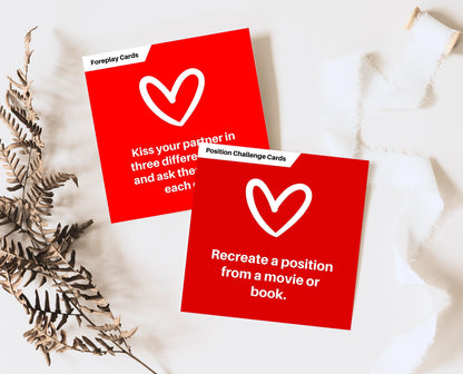 Couple Naughty Action Cards, Dirty Challenges Cards, Date Night Cards, Anniversary Gift, Valentines Games, 50 Shades Of Red, Gift For Him