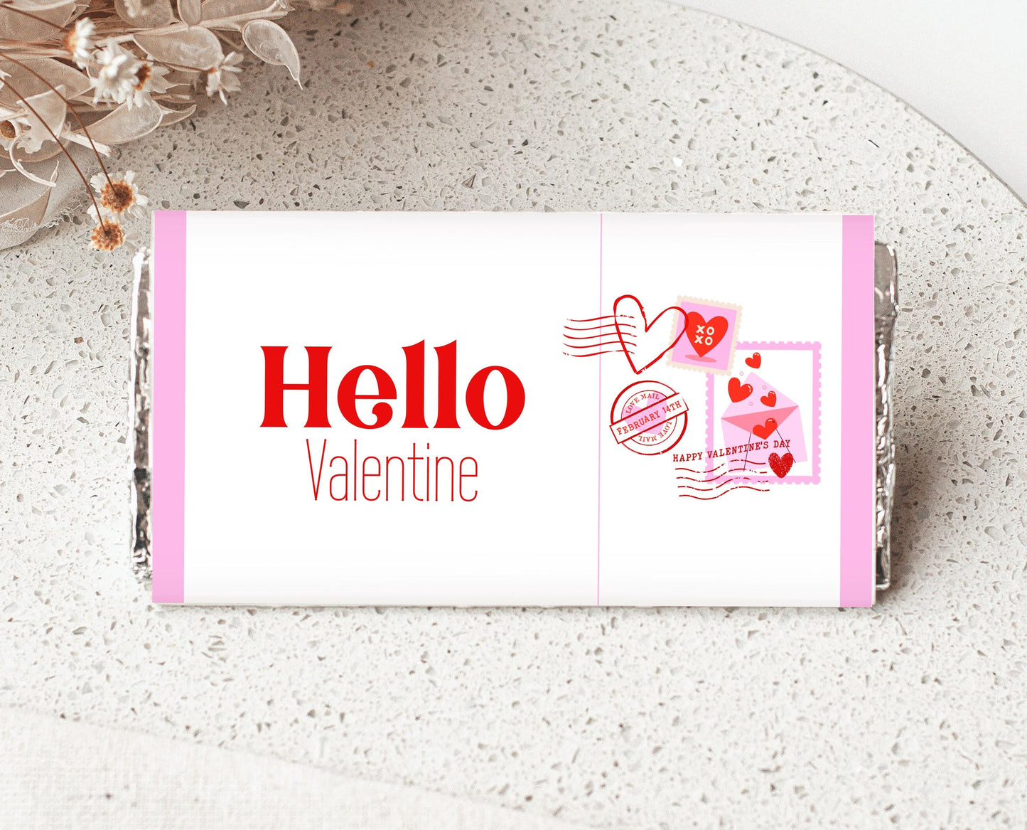 Editable Valentine's Day Chocolate Wrapper, Hello Valentine Chocolate Wrapper, Classroom Valentine's Treat, Friend Valentine Gift, Printable
