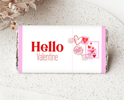 Editable Valentine's Day Chocolate Wrapper, Hello Valentine Chocolate Wrapper, Classroom Valentine's Treat, Friend Valentine Gift, Printable