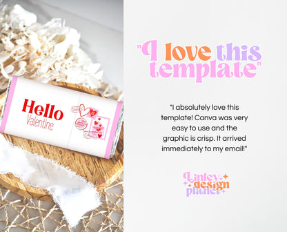Editable Valentine's Day Chocolate Wrapper, Hello Valentine Chocolate Wrapper, Classroom Valentine's Treat, Friend Valentine Gift, Printable
