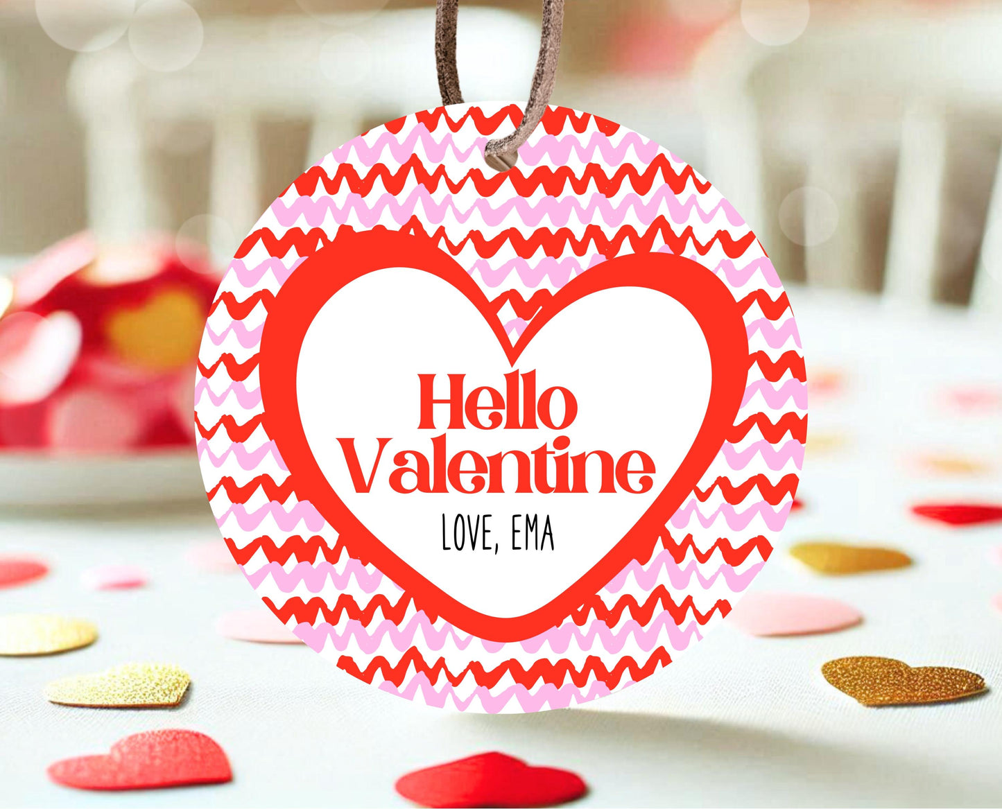 Editable Happy Valentine's Day Gift Tag, Pink Red Hearts Tag, Will You Be My Valentine Tag, School Valentine Gift Tag, Instant Download