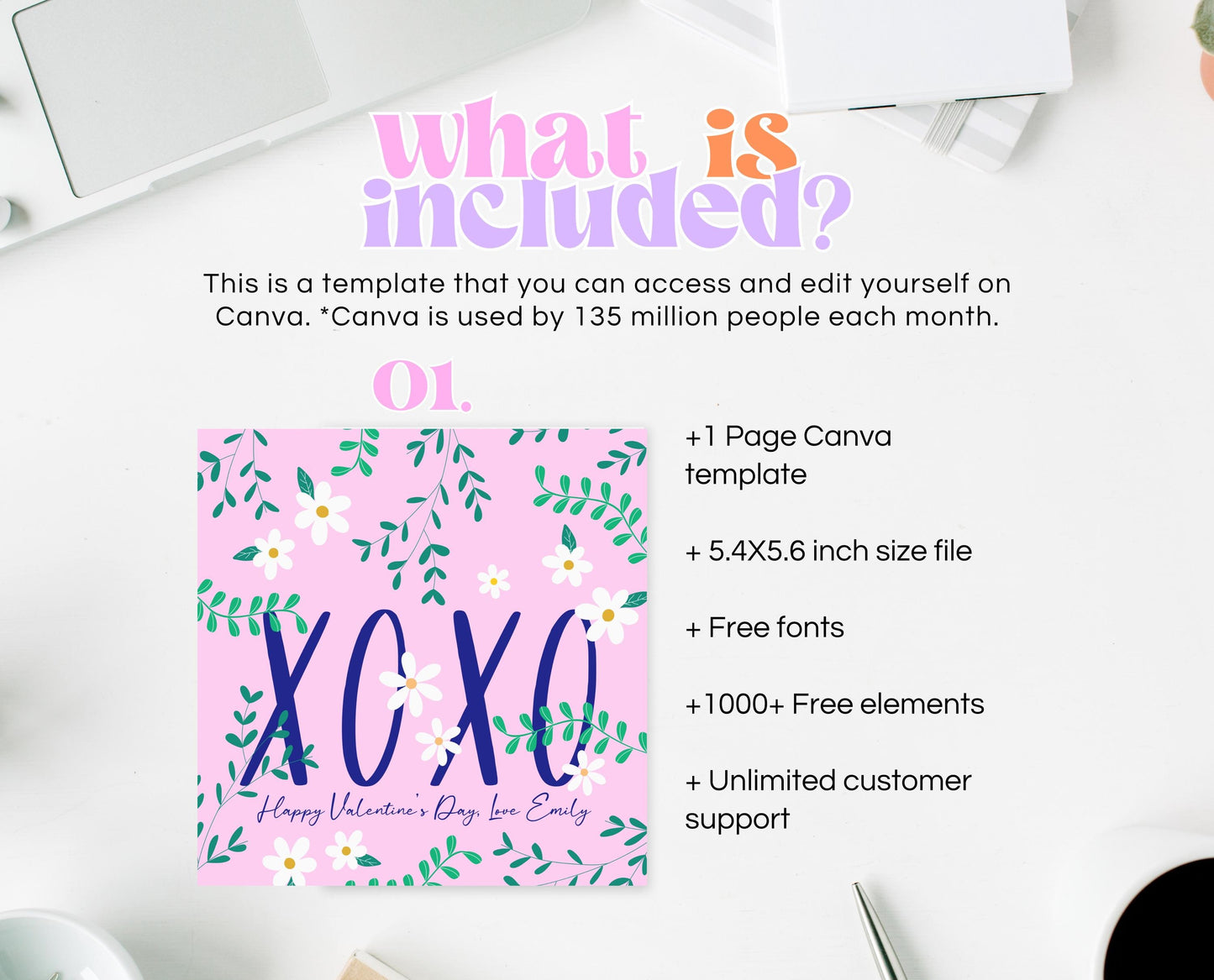 Editable Valentine's Day Chocolate Wrapper, Floral XOXO Chocolate Wrapper, Classroom Valentine's Treat, Friend Valentine Gift, Printable