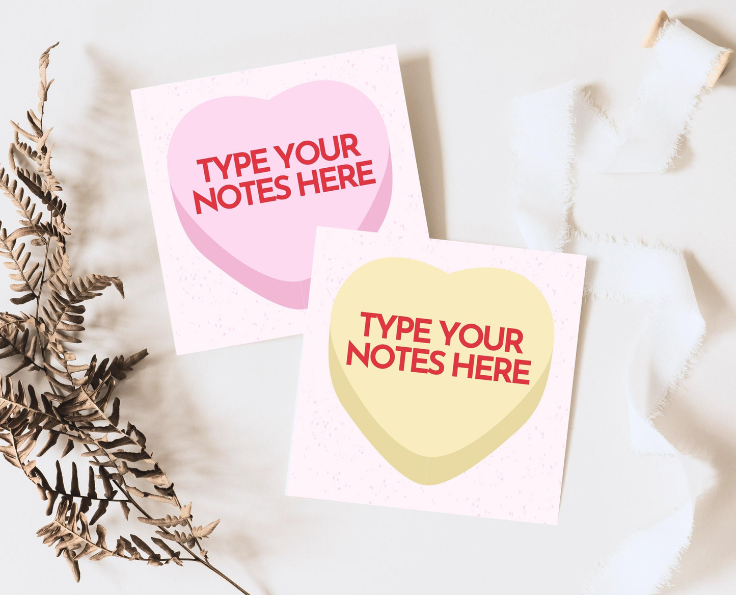 Editable Sweetheart Candy Note Cards, Conversation Hearts Theme Notes, Sweetheart Notes, Valentine Notes, Instant Download, Printable, VDC04