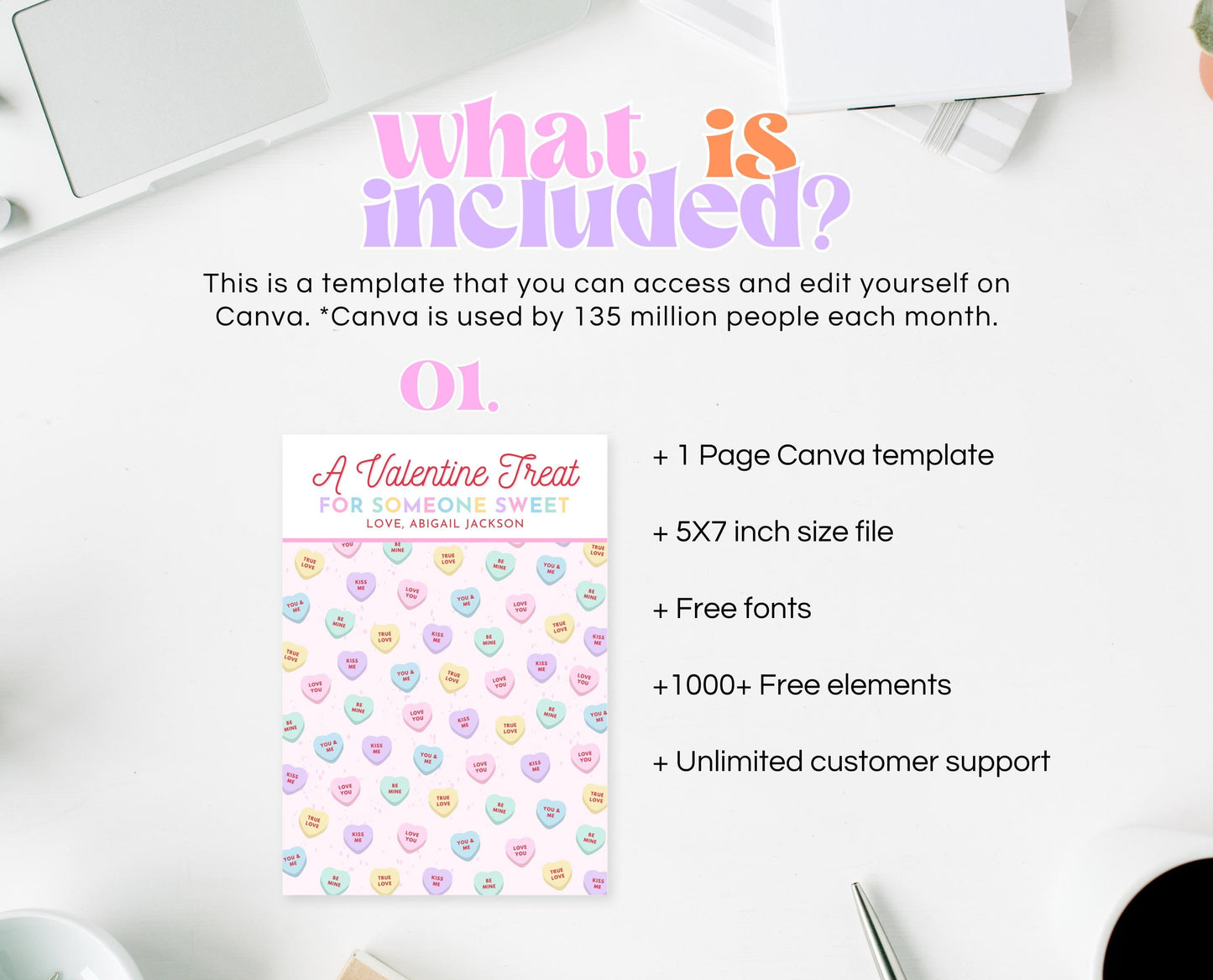 Editable Valentine's Day Cookie Card, Valentine's Day Cookie Holder, Cookie Card, Cookie Gift Tag, Printable, Template, Instant Download