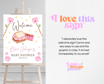 Editable S'more to Love Baby Shower Welcome Sign, S'mores Baby Shower Sign, Valentine S'more Fun Baby Shower Welcome Sign, Printable, VDC05