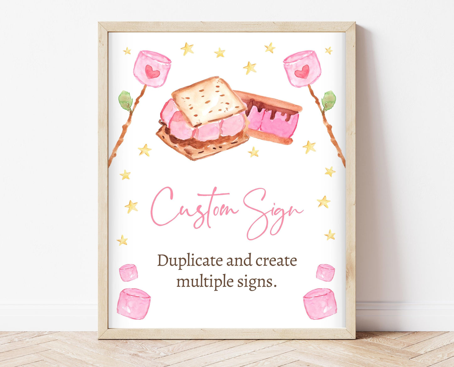 Editable S'more to Love Baby Shower Custom Sign, S'mores Baby Shower Sign, Valentine S'more Fun Baby Shower Custom Sign, Printable, VDC05