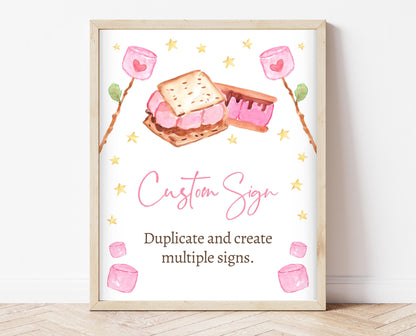 Editable S'more to Love Baby Shower Custom Sign, S'mores Baby Shower Sign, Valentine S'more Fun Baby Shower Custom Sign, Printable, VDC05
