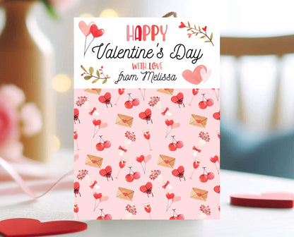 Editable Valentine's Day Cookie Card, Valentine's Day Cookie Holder, Cookie Card, Cookie Gift Tag, Printable, Template, Instant Download