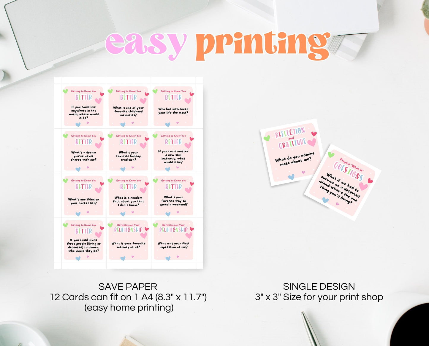 Couple Question Cards, Conversation Starters Cards, Date Night Cards, Romantic Anniversary Gift, Valentines Games, Relationship Cards Games