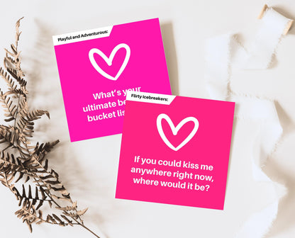 Couple Naughty Question Cards, Dirty Conversation Cards, Date Night Cards, Romantic Anniversary Gift, Valentines Games, 50 Shades Of Pink
