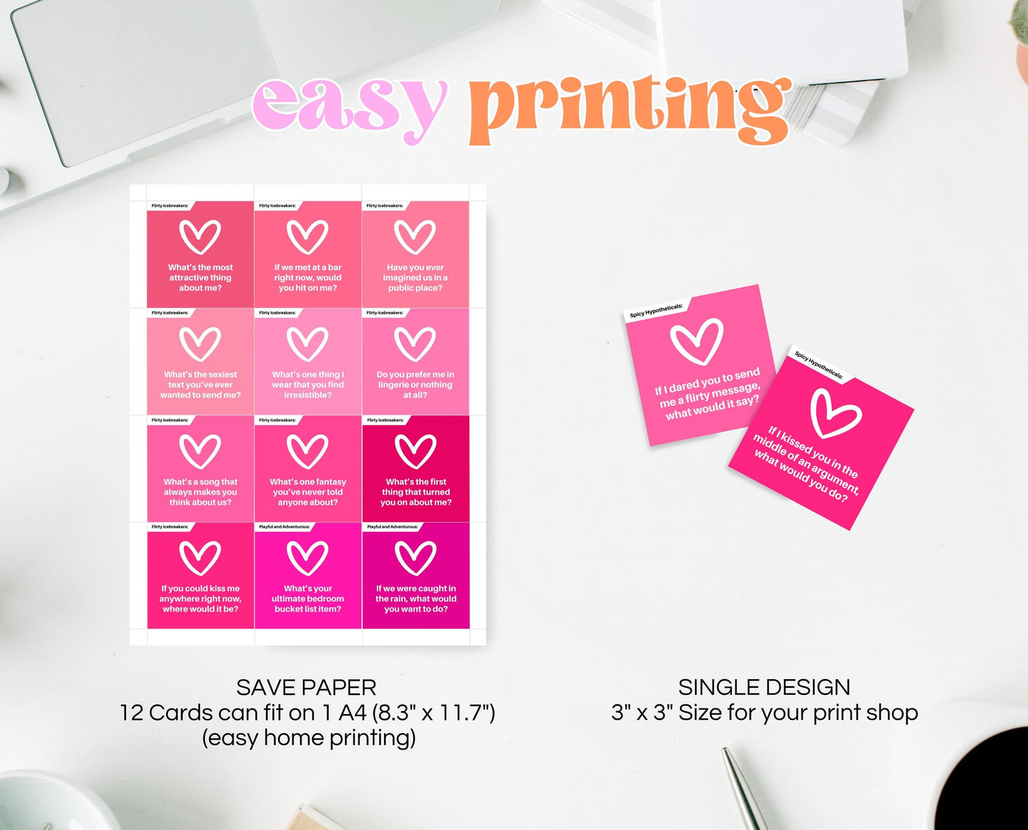 Couple Naughty Question Cards, Dirty Conversation Cards, Date Night Cards, Romantic Anniversary Gift, Valentines Games, 50 Shades Of Pink