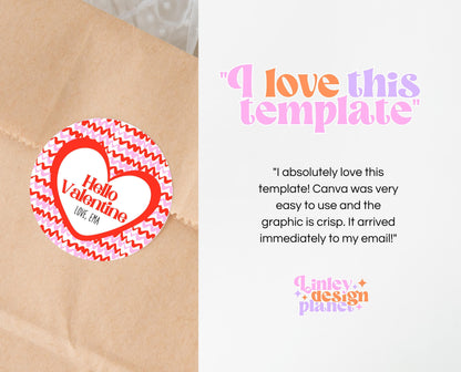 Editable Happy Valentine's Day Gift Tag, Pink Red Hearts Tag, Will You Be My Valentine Tag, School Valentine Gift Tag, Instant Download