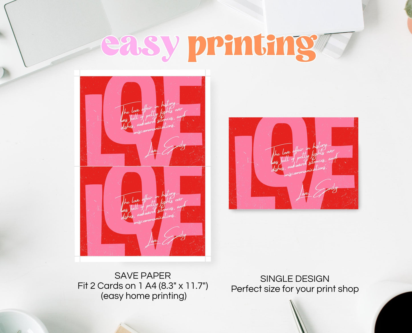 Editable Valentine's Day Love Letter Card, Letter For Him, Letter For Her, Valentine's Day Letter, Printable, Instant Download
