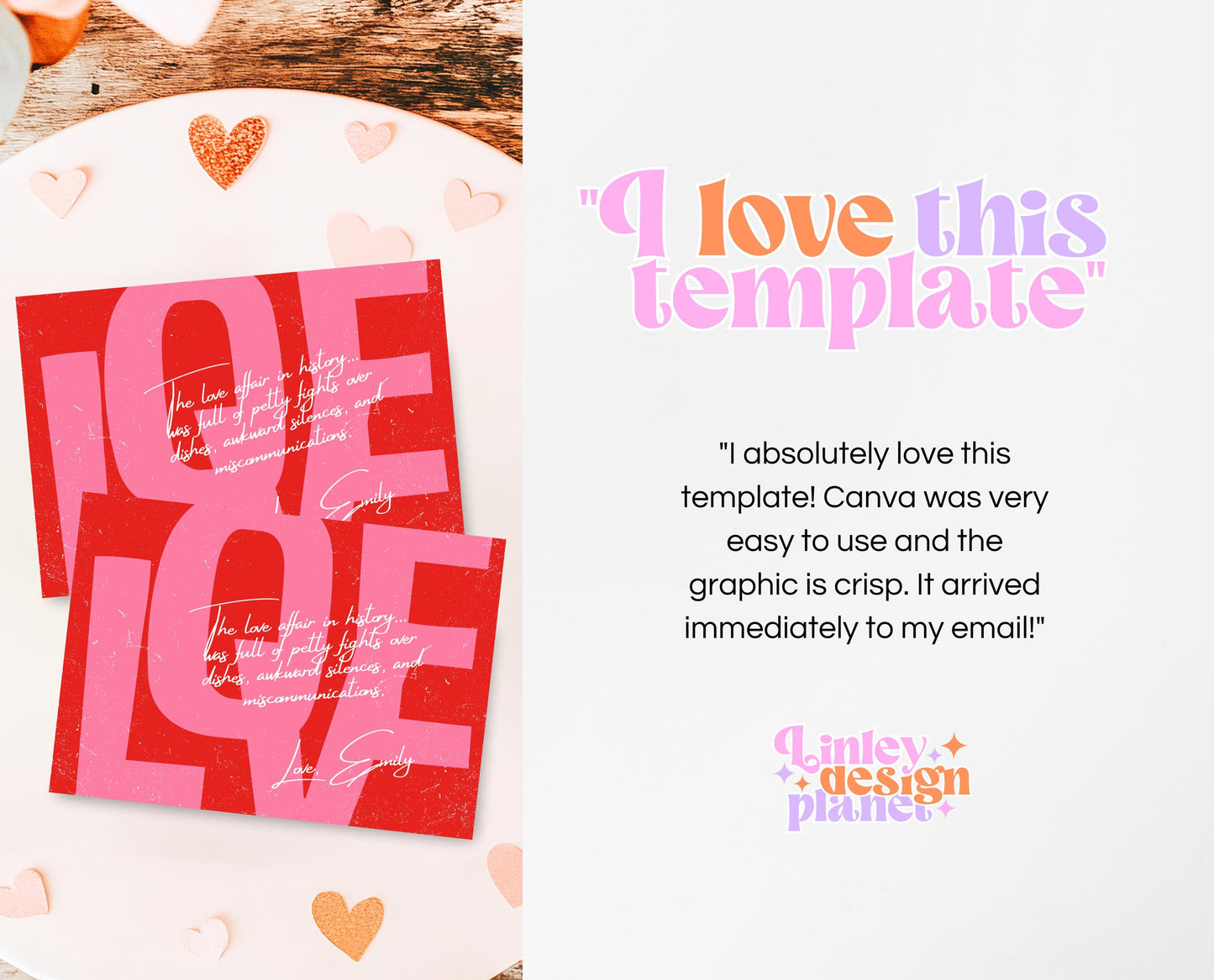 Editable Valentine's Day Love Letter Card, Letter For Him, Letter For Her, Valentine's Day Letter, Printable, Instant Download